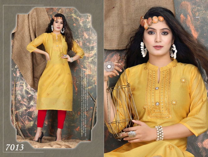 Riyaa Sillky 1 Designer New Fancy Regular Wear Chanderi Silk Kurti Collection